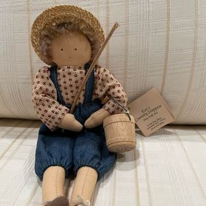 Evi’s Country Snippets Fine Folk Art Doll - Willie And His Favorite Things